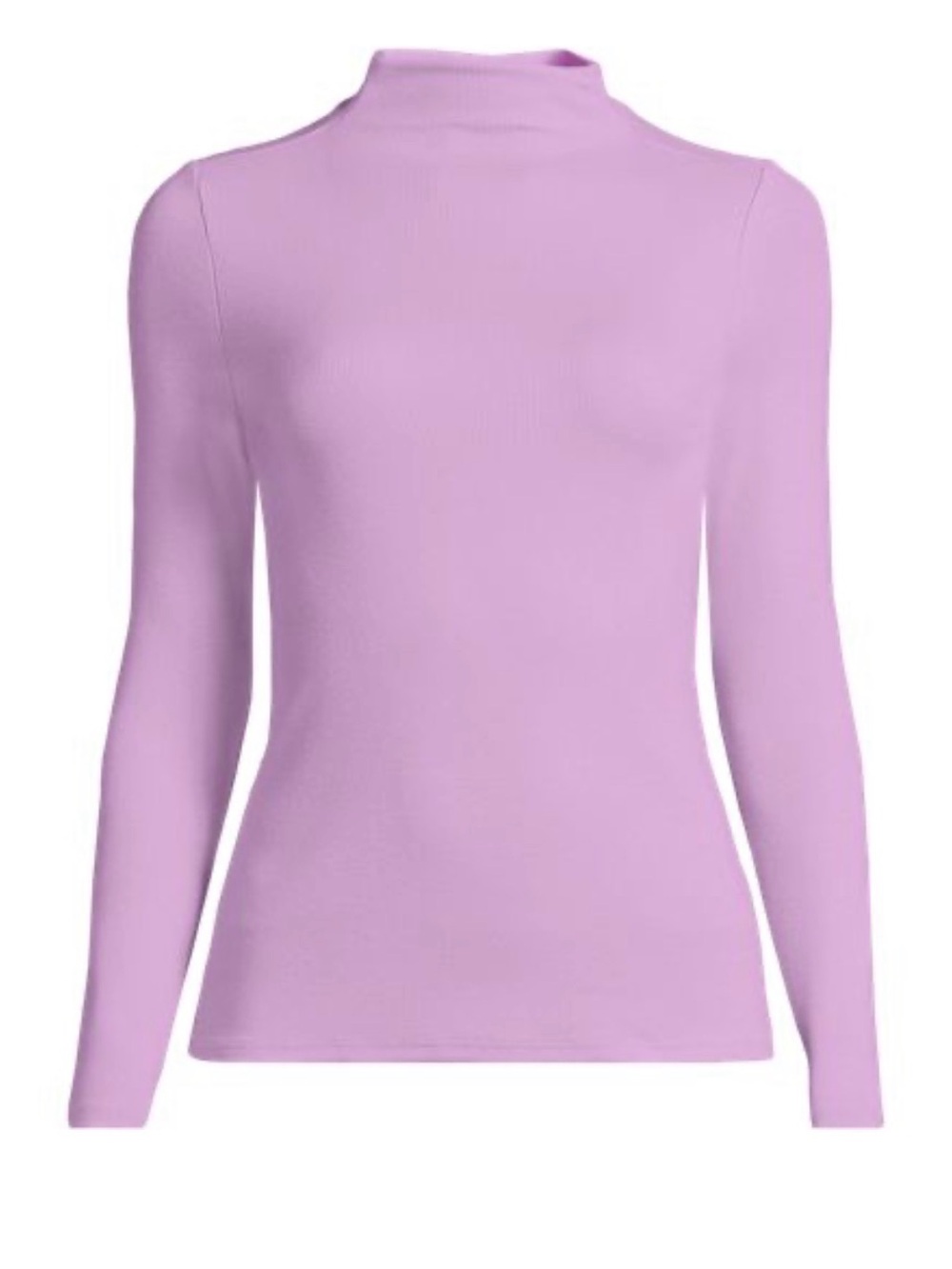 Land’s End Classic Women's Plus Size Drapey Rib Skimming Long Sleeve Mock Neck